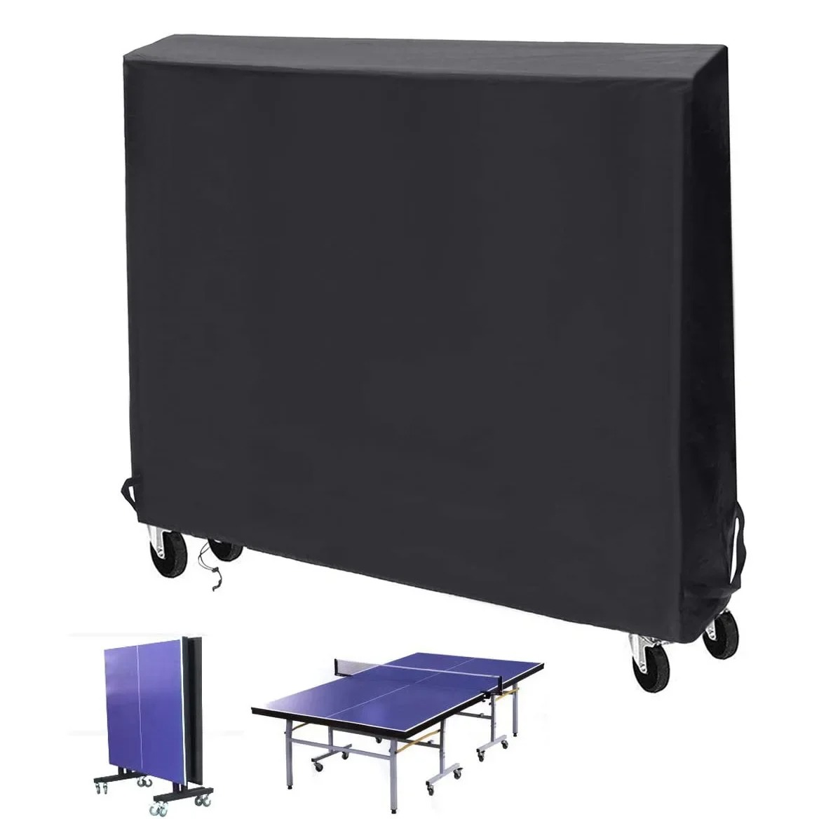 Table Tennis Games - 卓球用防水テーブルカバー,ポリエステル製,頑丈,屋内および屋外用,165x70x185cm
