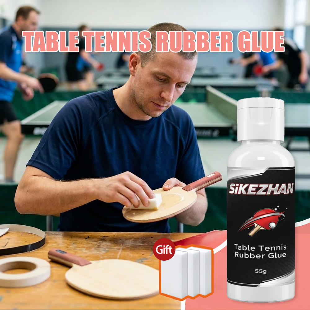 Table Tennis Bat - 55G 卓球ラバー接着剤ピンポンパドル接着剤 ラケット組み立て用スポンジ3個付き メンテナンスキットセット SIKEZHAN 接着剤