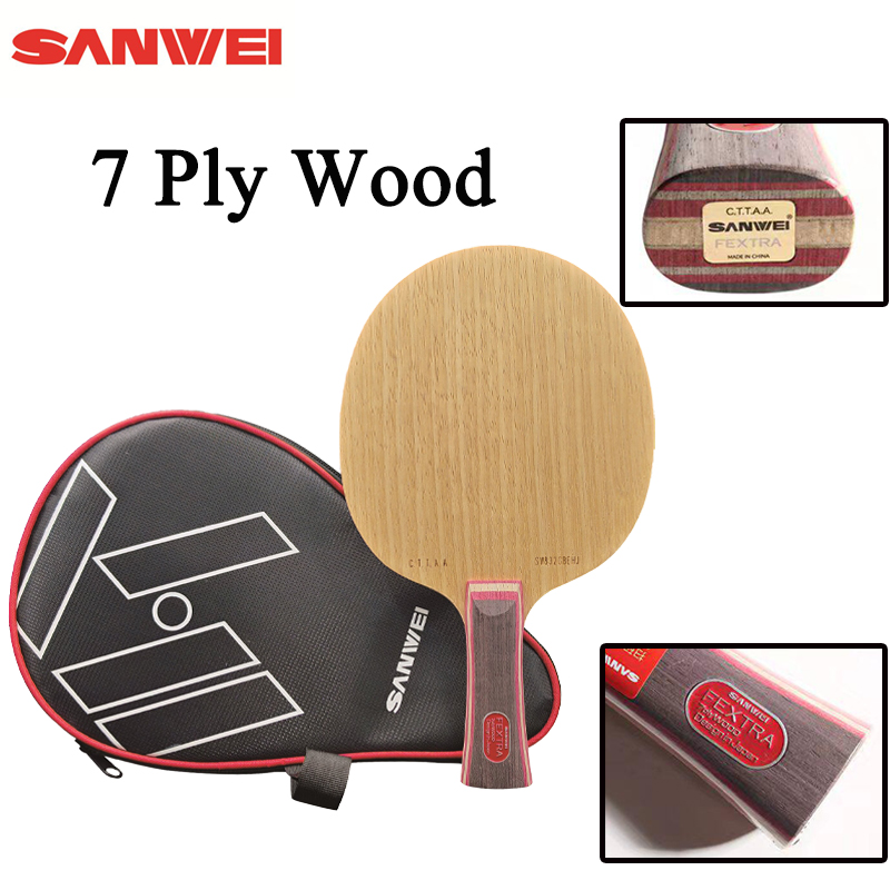 Table Tennis Bat - 新しいSANWEI FEXTRA 7卓球ブレード7枚合板リムバ・アユスウッドプロフェッショナルピンポンラケットバットパドルクイックアタック＆ループ