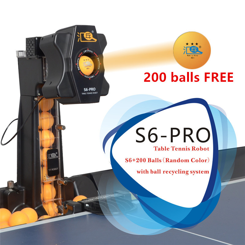 Table Tennis Gun - Huipang S6-PROテーブルテニスロボット/機械練習用の簡単な組み立て製品多機能リサイクルボール