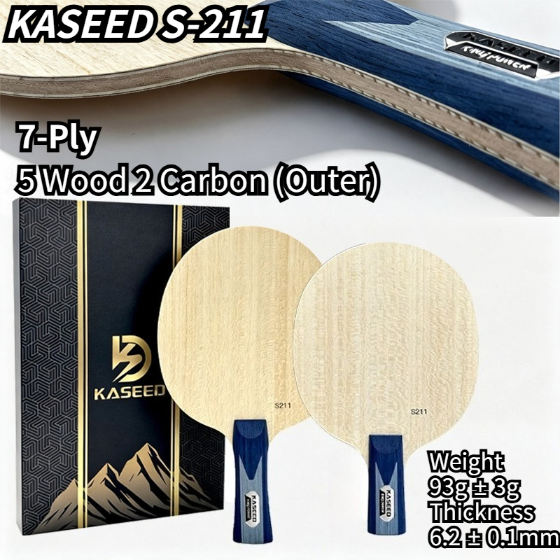 Table Tennis Launcher - KASEED S211 キングパワー 7層アウターカーボン卓球ブレード 5枚ウッド2枚カーボン オフェンシブ卓球ブレード