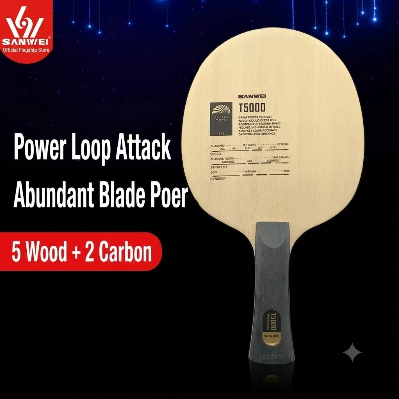 1個入り SANWEI T5000 卓球ラケット 5枚木質2 - Table Tennis Launcher のレビューと価格
