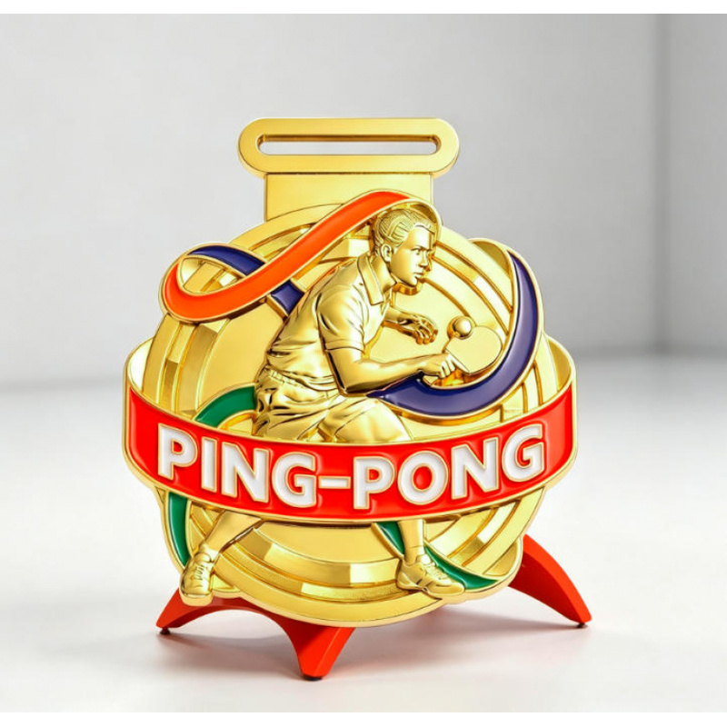 学校選手権記念用のカスタマイズされた卓球メダル、ロゴ印刷対応 - Table Tennis Championships のレビューと価格