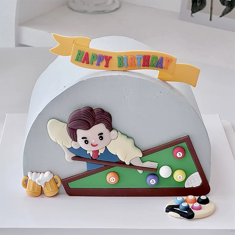 ビリヤードケーキの誕生日の装飾,父の日おめでとう,ビールのお - Table Tennis Games のレビューと価格