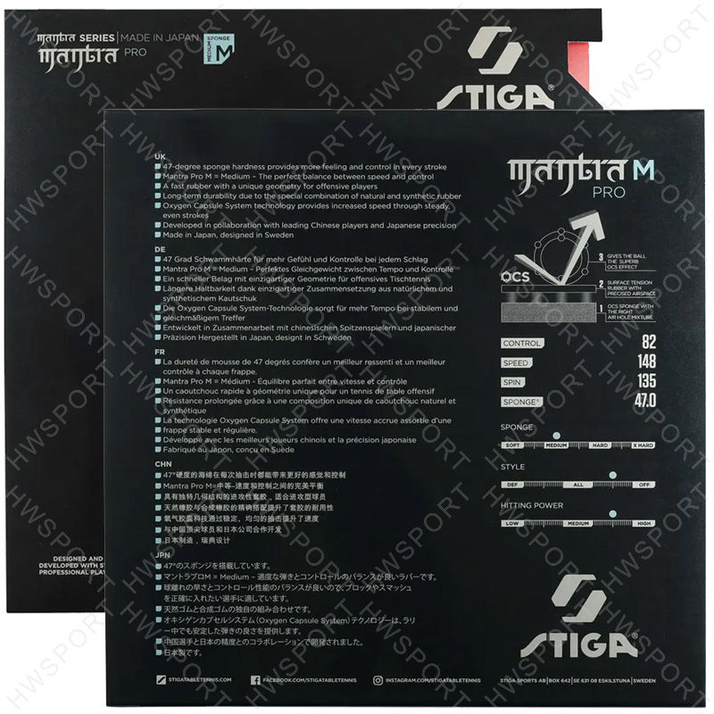 STIGA MANTRA PRO 卓球ラバー M/H/XH  - Table Tennis Japan のレビューと価格